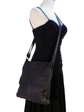 MAXON COLLECTION $249 Texas Nappa Leather Messenger Crossbody Bag -Made in ITALY